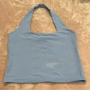 Cotton On Baby Blue Seamless Stacey Halter Neck Top size XS